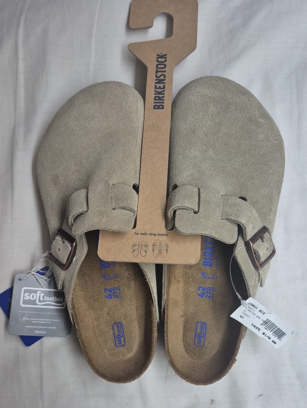 Nwt, Never Even Tried On Birkenstock Suede Clogs in Taupe